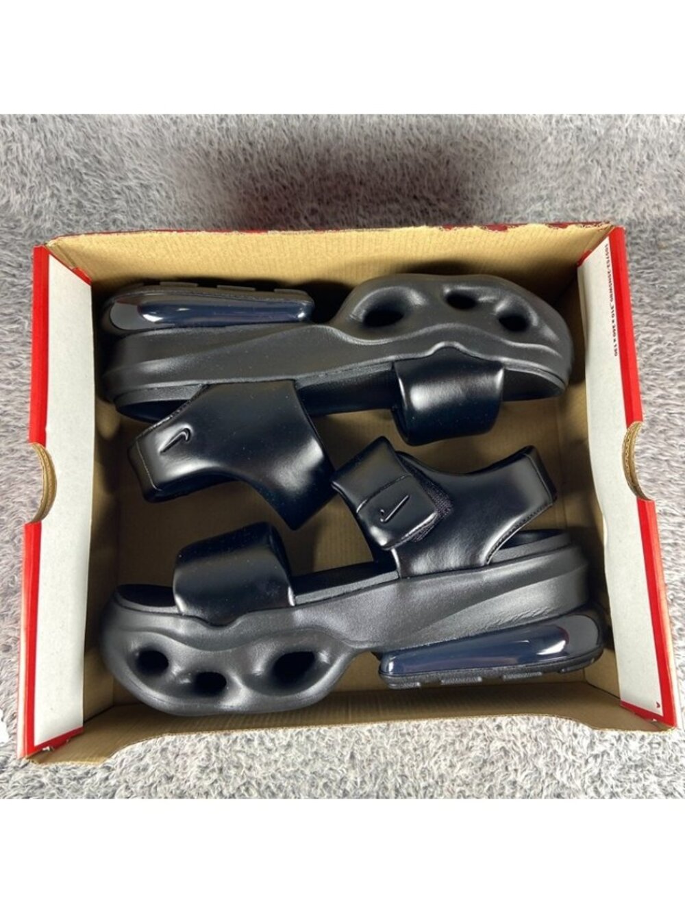Nike Air Max Halo Sandals Size 10 Women Black IO1959-012 - Picture 9 of 9